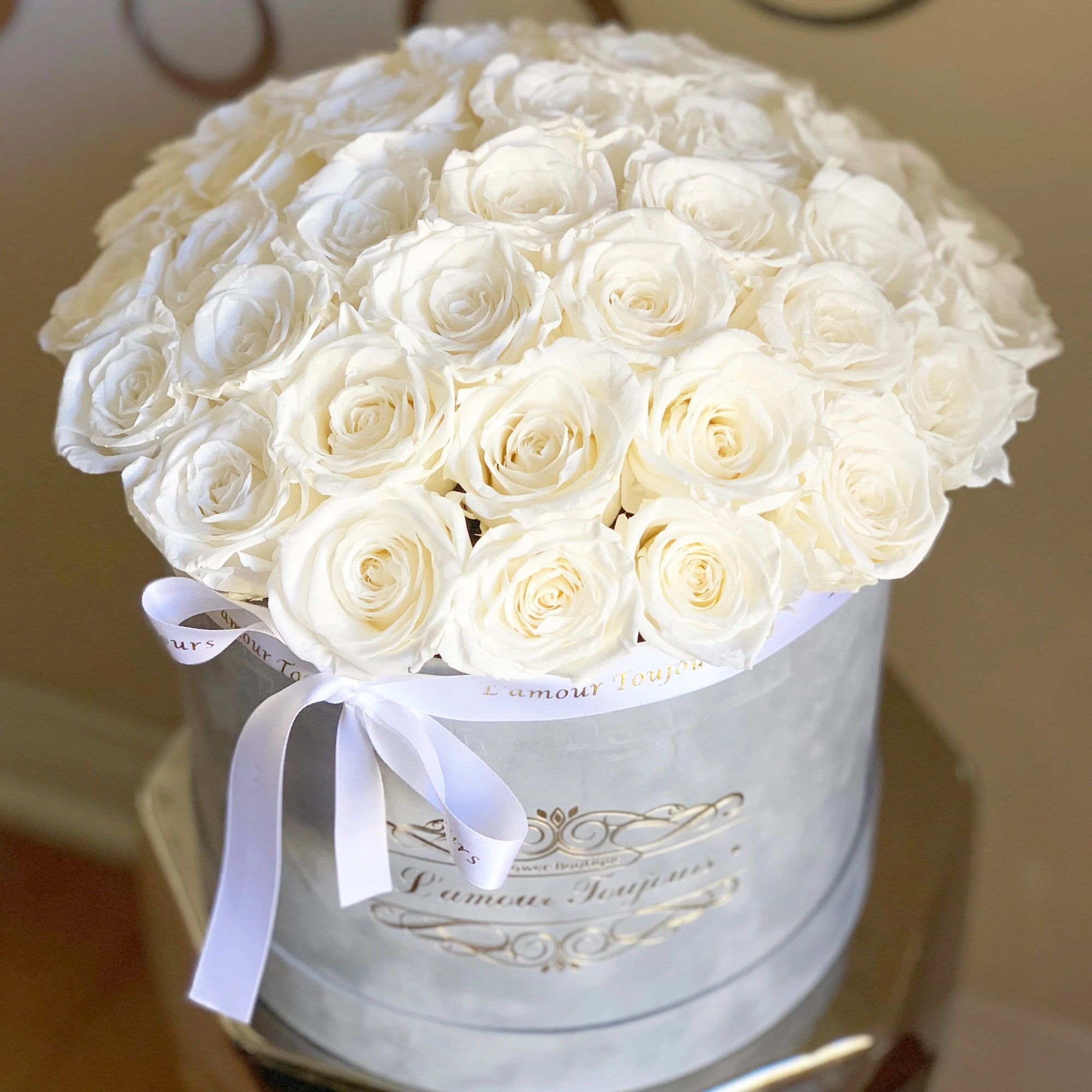 Everlasting Roses Velvet Signature Box - Real Roses that last up to 3 years