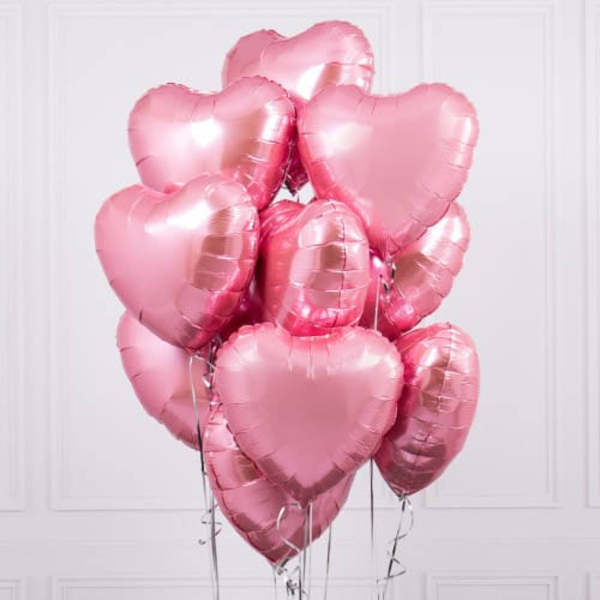Luxury Balloon Set - Pink Hearts foil