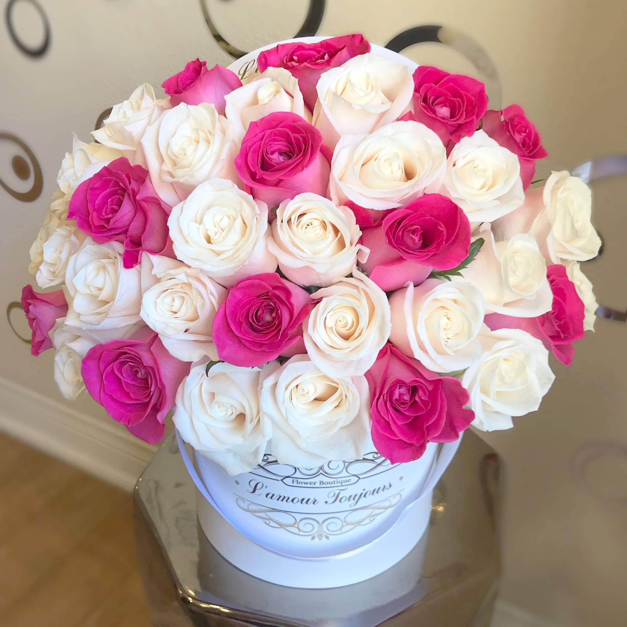 Hot Pink and Ivory Signature Box