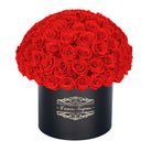 100 Red Everlasting Roses - Black Signature Box