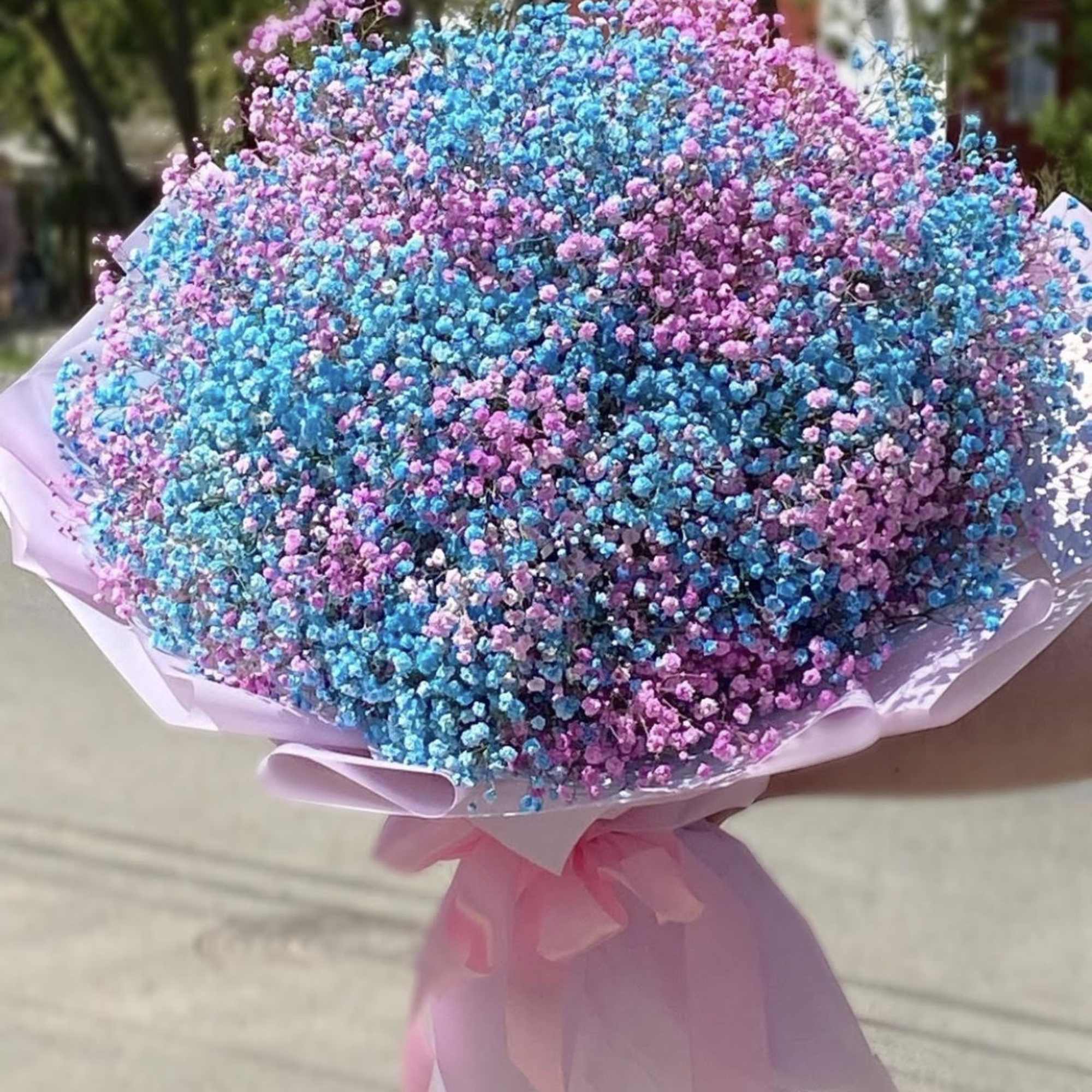 Hand-tied Signature Bouquet - Giant Multi-colored Gypsophila